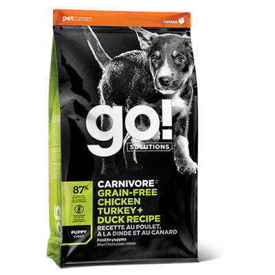 Go! Solutions Carnivore Receta Perros Cachorros Pollo, Pavo y Pato Sin Granos
