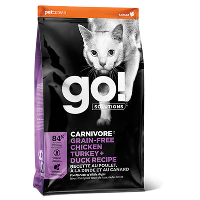Go! Solutions Carnivore Gatos Receta de Pollo, Pavo y Pato Sin Granos