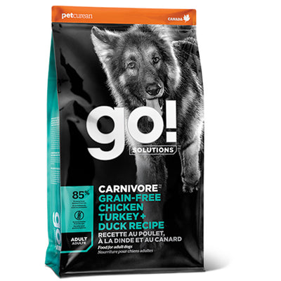 Go! Solutions Carnivore Perros Adultos Receta de Pollo, Pavo y Pato Sin Granos